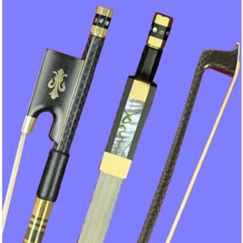 PRO New light carbon fiber 4/4 violin bow nickel silver parts white horse hair