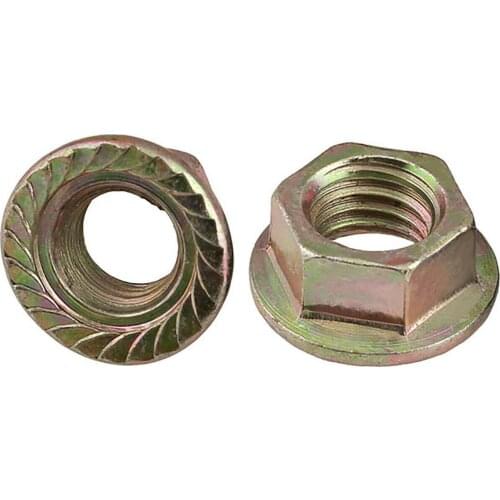 Hex Serrated Spinlock Flange Nuts M3 M4 M5 M6 M8 M10 M12 Carbon Steel Colour Zinc Plated Hexagon Self-Locking Locknuts