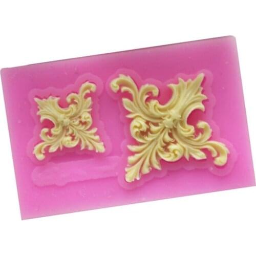 Scrolls Baroque Crown Corner Silicone Mold Cake Topper Decoration Fondant Molds Chocolate Candy Polymer Clay Moulds