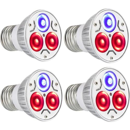 4pcs/Lot E27 GU10 6W Led Indoor Plant Grow Lamp Fito LED Grow Light Phytolamp for Garden Seeds Flowering Hydroponics Wholesale
