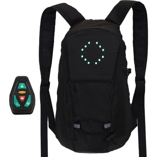 Reflective Backpack With Light Remote Control For Night Cycling Running With LED Flashing Remote Outdoor Sport Safety Bag Gear