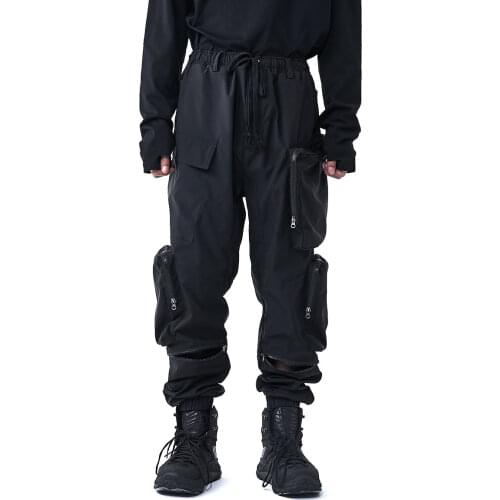 Pupil Travel Techwear Mens Cargo Pants Multi Pockets Drawstring joggers Streetwear Ninjawear Trousers Punk Harajuku Fashion