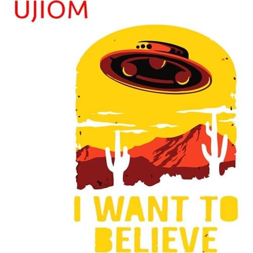 UJIOM I Want to Believe Sticker Wallsticker Home Decoration Accessories Sticker for Living Room Decor Wallpaper Waterproof Decal