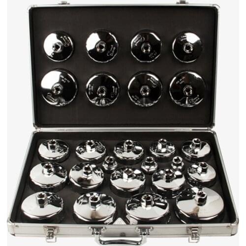 Universal Oil Filter Cap Wrench Socket 65mm-101mm Cup Tool kit 25pcs