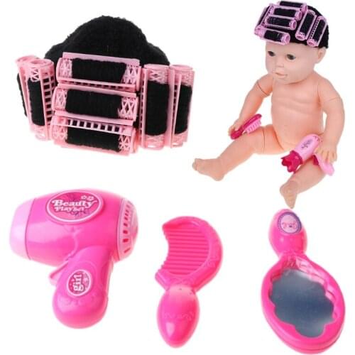 1 Set Baby Photography Costume Funny Movie Style Landlady Cosplay Photo Shot Memorial Props Head Cover With Comb Hair Dryer Roll