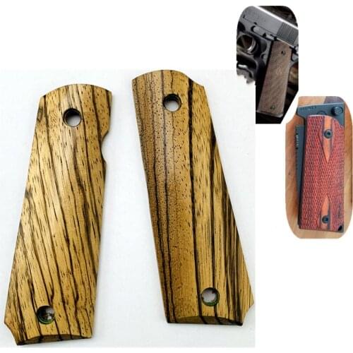 1 Pair Natural Cocobolo Wood Non-slip Patches Handle Scales for 1911 Grips Models