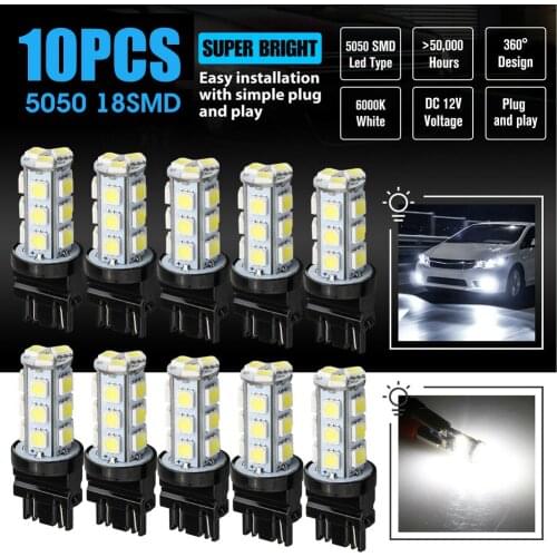 10pcs 1156 50 Smd Cool White Led Turn Signal Backup Reverse Light Bulbs 1141 12v