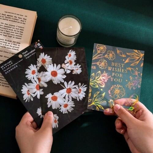 20PACKs Bronzing Floral Flower Diary Sticker Label Scrapbooking Sticker Handbook Decoration