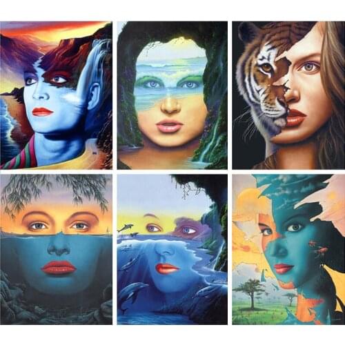 5D DIY Diamond Painting Landscape Creative Portrait Full Square Diamond Embroidery Mosaic Cross Stitch Rhinestone Home Decor
