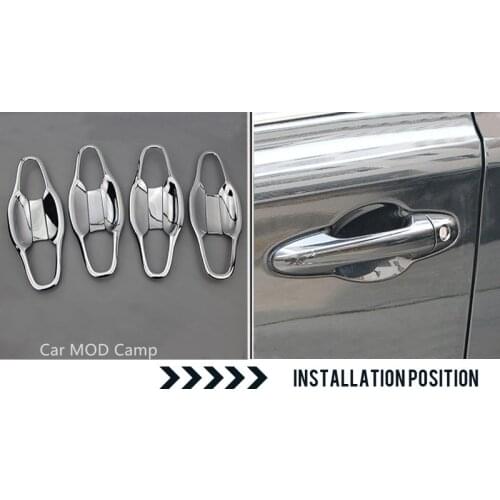 For Toyota Harrier 2013 2014 2015 2016 2017 XU60 ABS Chrome Door Handle Bowl Frame Cover Trim 8pcs Car Styling Accessories