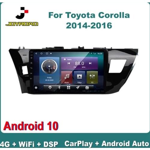 10" For Toyota Corolla 2014-2016 A Android 10 Carplay Auto 4G Sim WiFi DSP RDS Car Radio Multimedia Video Player GPS 2Din