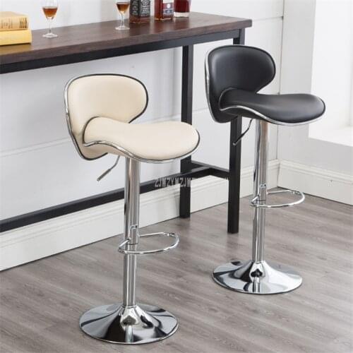 Stainless Steel Swivel Bar Counter Chair Rotating 58-78CM Adjustable Height High Barstool Bar Chair With Backrest Soft Cushion