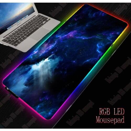 Mairuige 40*90cm Fantasy Color Nebula Large RGB Non-slip LED Mouse Pad Gaming Accessories Laptop PC Mousepad XL Keyboard DeskMat