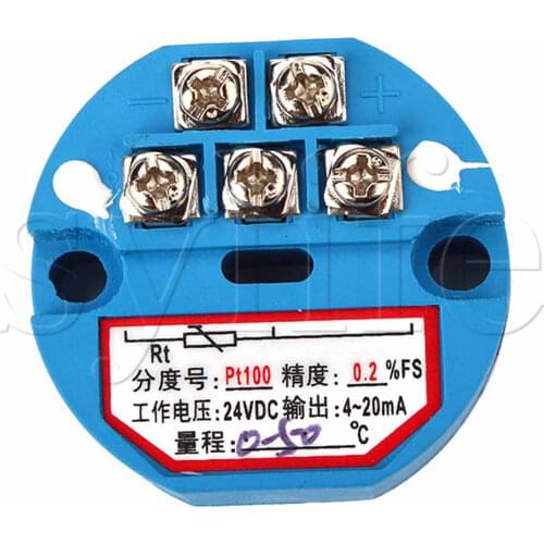 PT100 Temperature Sensor Transmitter 4-20mA Output Plastic Blue
