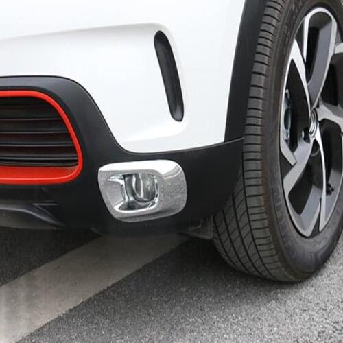 For Citroen C5 Aircross 2017 2018 2019 Exterior ABS Chrome Front Fog lights Tail Fog Lamp Cover Trim Molding Car Accessories
