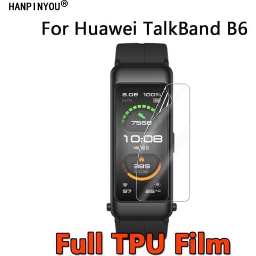 For Huawei TalkBand B6 Smart Bracelet Watch Clear Full Cover Soft TPU Hydrogel Film Screen Protector (Not Tempered Glass)