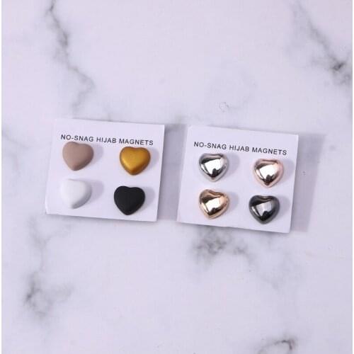 E56A Magnetic Scarf Brooch Magnetic Button Brooch Pearl Pin Brooch Womens 4 Pairs No Hole Pins Brooch Magnet
