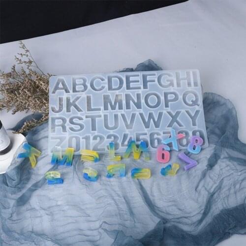 Crystal Epoxy English Alphabet Numbers Molds Mixed Style Silicone Resin Jewelry Making Number Alphabet Jewelry Casting Mold