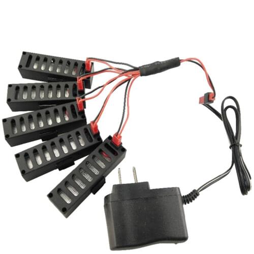JY018 5pcs 3.7V 500mah Lipo Battery + 1pcs Charger With Charging Cable For JY018 GW018 Quadcopter