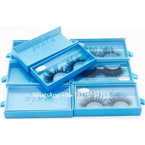 Royal Blue 25mm Mink Eyelash Package Box With Tray Transparent Window Lashes Boxes Custom Lashbox Packaging With Logo