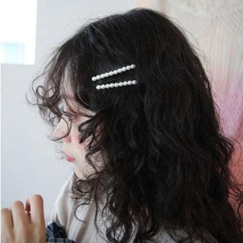Fashion Sweet Imitiation Pearl Minimalist Hair Clip Hair Accessories Hairpin Barrettes Women Girls Hairgrip Headdress Ornaments