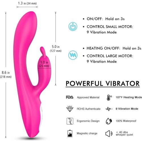 Strong Vibration Dildo G-Spot Rabbit Vibrator Clitoris Stimulator Vaginal Pussy Massager Sex Toys for Women Female Masturbation