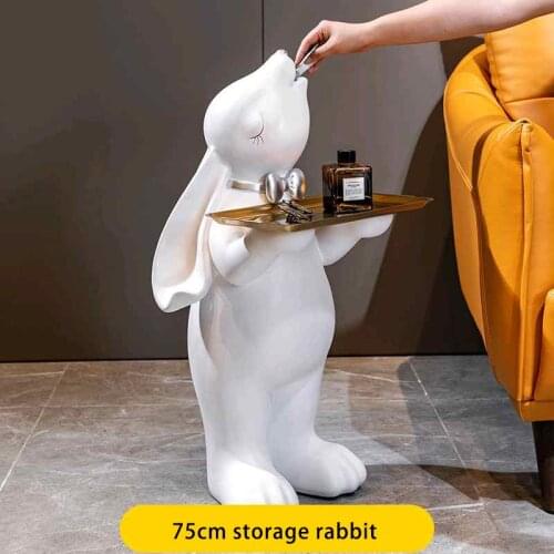 Cartoon Rabbit,Statue,Living Room Decoration,Fashion Sculpture,Nordic,Home Decor,Multifunction,Tray Storage,Figurine,Coin Bank
