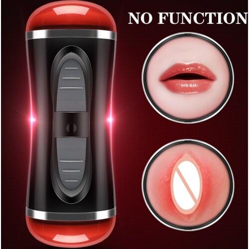 Male Masturbator Real Vaginal Oral Sex Dual Channel Vibrating Automatic Masturbation Cup Pocket Pussy Sex Toys for Men