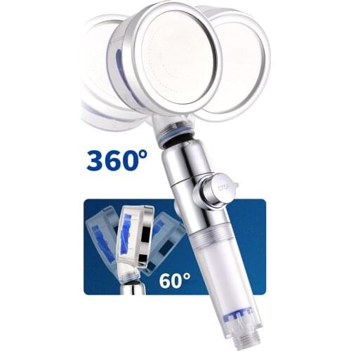 Bathroom Turbocharge Shower Head ABS High Pressure Adjustment Handheld Filter Shower Head Water-Saving Adjustable Bath Nozzle