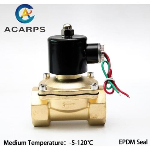 1/4" 1/2" 1" 2" Normally Closed Brass High Temperature 120 Degree Solenoid Valve 220VAC 110VAC 24VDC 12VDC 24VAC With EPDM Seal