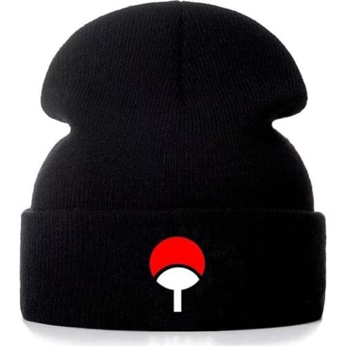 Embroidery Naruto Beanie Hat Women Men Knitted Warm Winter Hats For Women Men Solid Hip-hop Casual Cuffed Beanies Bonnet