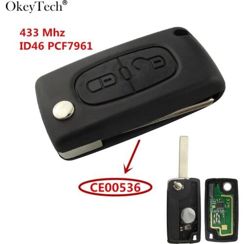 Okeytech CE00536 Remote Flip Key With Groove HU83 Blade 433 Mhz ID46 PCF7961 Chip For Citroen C2 C3 C4 C5 C6 C8 Xsara Best Price