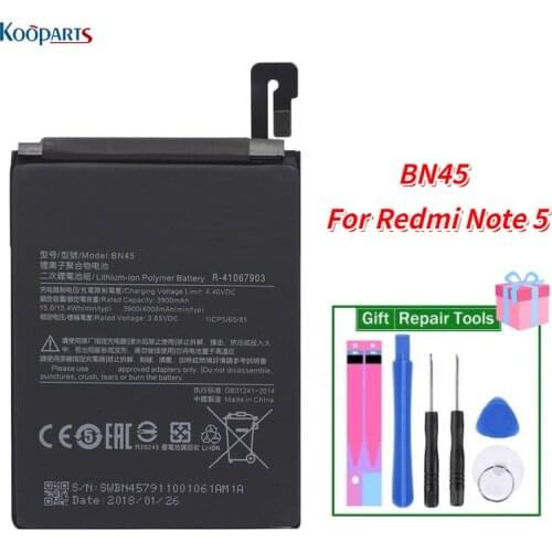 Genuine Battery Replacement for Xiaomi REDMI NOTE5 BN45 3900mAh With Free Tools Bateria baterrie