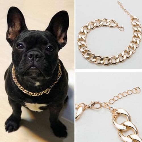 Small Dog Snack Chain Teddy French Bulldog Necklace Silvery/Golden Pet Accessories Dogs Collar