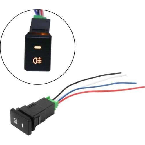 1pcs DC12V Rear Fog light Push Switch 4 Wire Button For Toyota Camry Prius Corolla Car Accessories