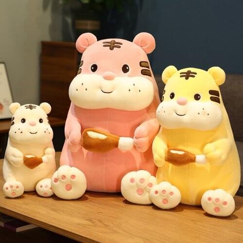 25cm-45cm Kawaii Fat Toffee Tiger Plush Toy Soft Stuffed Plush Animals Baby Kids Toys for Children Girls Boys Birthday Gift