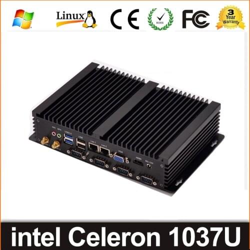 Windows XP intel Celeron 1037U Mini computer portable dual LAN support Linux pFsense Rugged case Small desktop industrial minipc