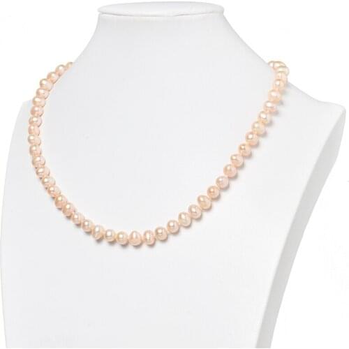 Freshwater Natural Orange Pearls 7-8mm For Manual Diy Necklace 19inch Customized For Anniversaries Day Gifts H459