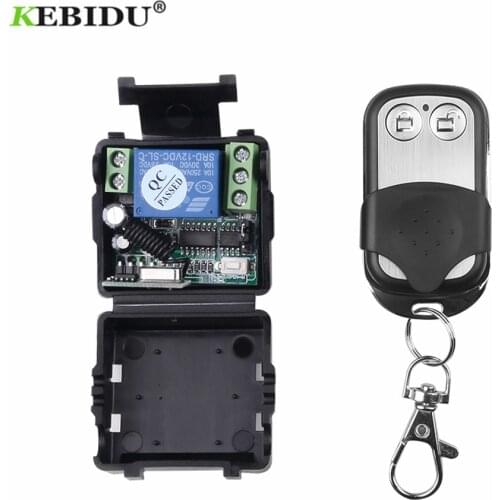 KEBIDU DC 220V 10A 1CH RF 433MHz Wireless Remote Control Switch Receiver Module + Transmitter Kit 433 Mhz Remote Controls