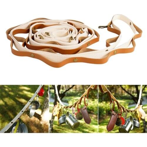 Camping Lanyard with Storage Bag Outdoor Hanger Campsite Storage Strap Camping Tool Sundries Storage Rope Durable XR-Hot