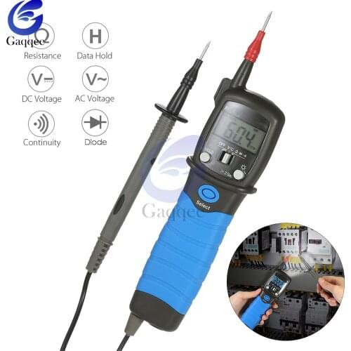 Handheld Pen Type Digital Multimeter DC/AC Voltage Meter Resistance Diode Continuity Tester Backlight LCD Display