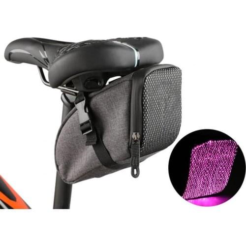 Bike Saddlebag Large Capacity Wear Resistance Bicycle Accessories Mountain Beach Road Bikes Saddlebag with Light for Outdoor