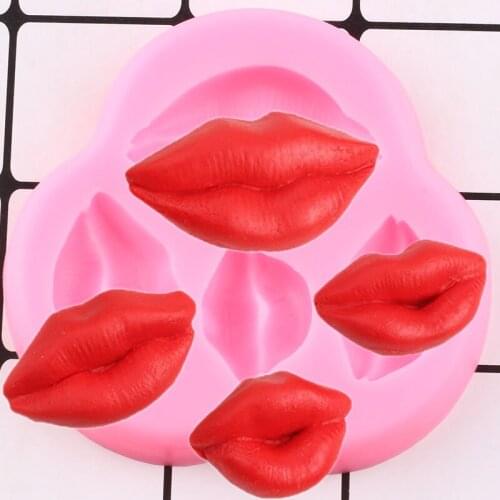 Red Lips Silicone Mold Cupcake Topper Fondant Mould DIY Party Cake Decorating Tools Biscuit Baking Clay Chocolate Gumpaste Molds