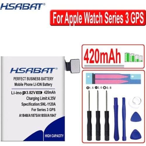 HSABAT 320mAh / 420mAh Replacement Battery for Apple Watch Series 3 GPS / LTE 38mm / 42mm A1847 A1875 A1848 A1850 A1858 A1859