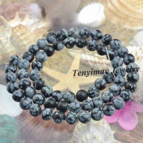 Snowflake Obsidian Beads 6mm Jewelry Loose Beads Wholesale 5 Strands/lot Free Shipping