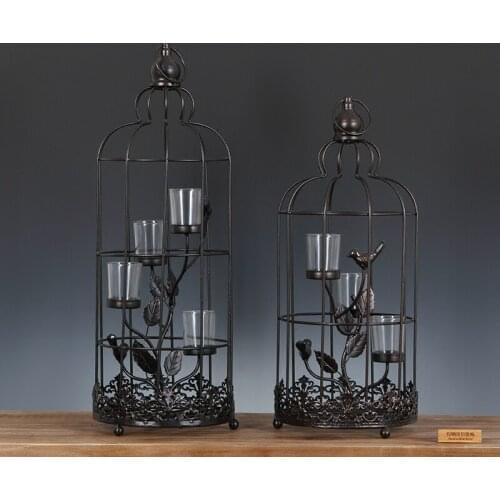 Modern Iron Cage Candlestick Furniture Shop Home Soft Decoration Room Living Room Decoration Candle Holder