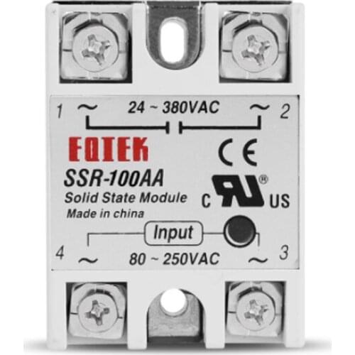 SSR-60/80/100AA Solid State Module Relay AC to AC 80-250V AC TO 24-380V AC High Quality For Temperature Controller