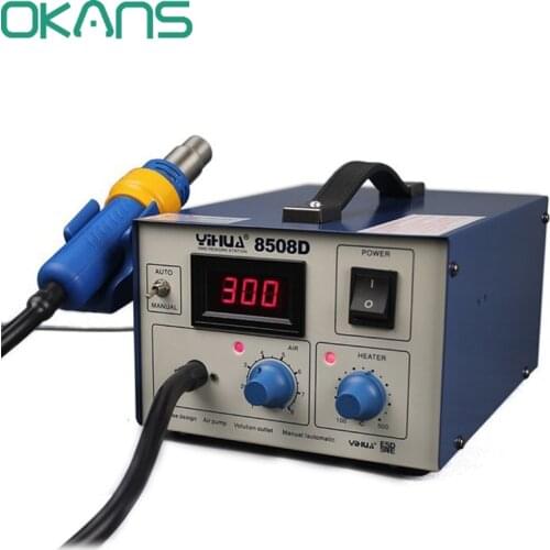 YIHUA 8508D 220v 700w Hot Air Gun Station Heat Air Gun Station 100-450 Celsius Manual / Auto Digital Air Pump Rework Station