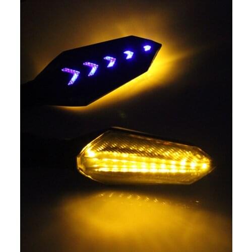 Motorcycle M10 Universal LED Turn Signal Indicator Amber Light 12V Flowing Sequential arrow light