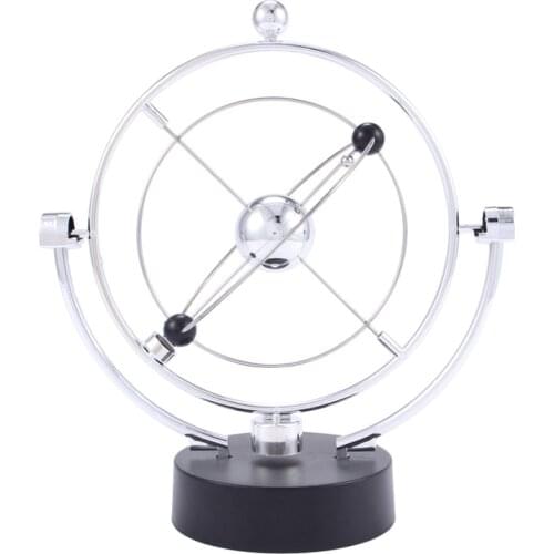 Perpetual Motion Desk Sculpture Toy - Kinetic Art Galaxy Planet Balance Mobile - Magnetic Executive Office Home Decor Tabletop T
